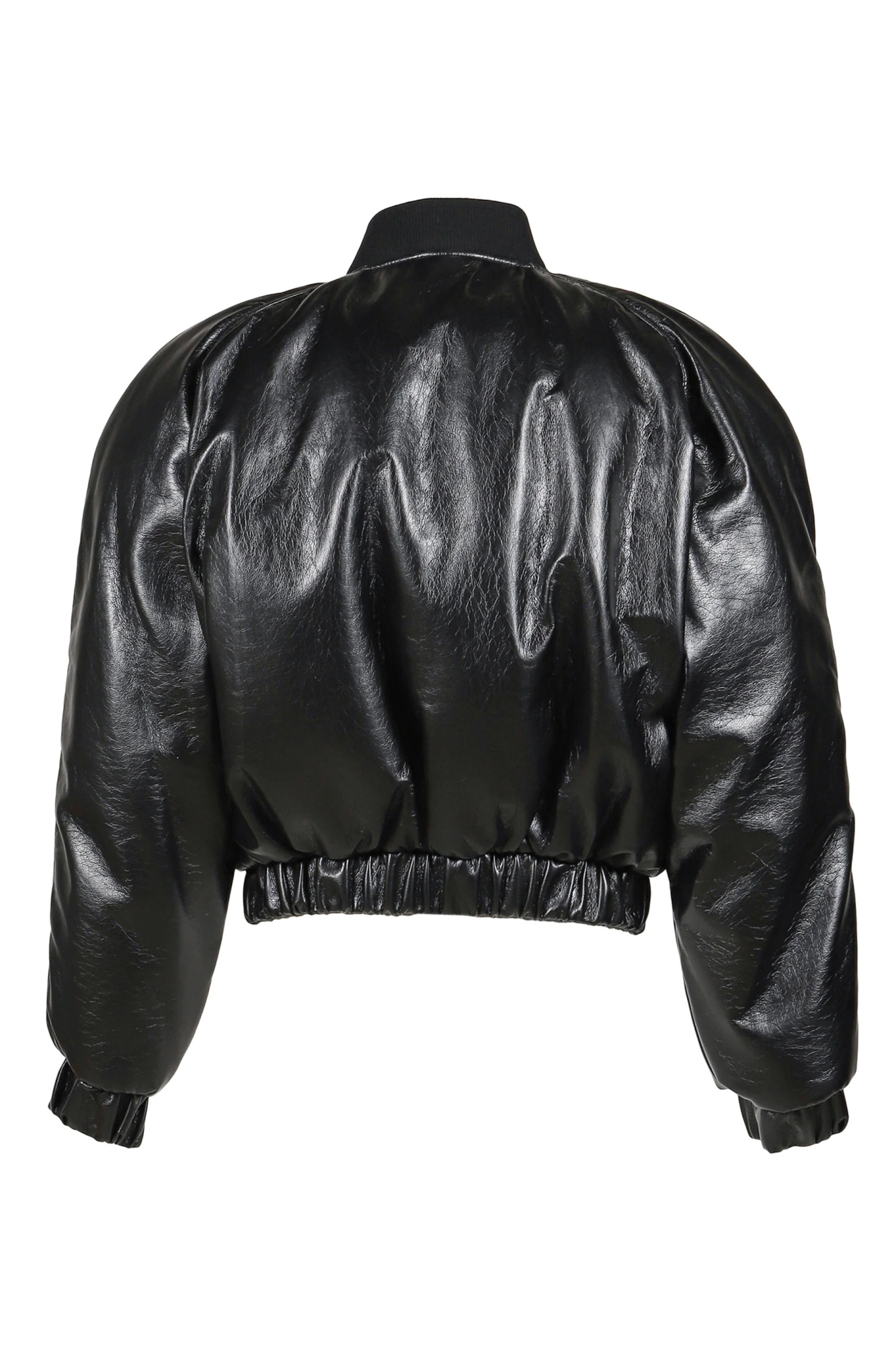 Lu'u Dan Riot Synthetic Leather Bomber Jacket In Black