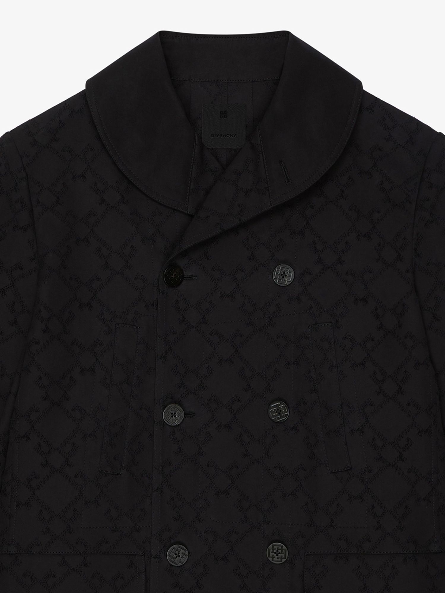 GIVENCHY PEA COAT IN MONOGRAM 72 COTTON