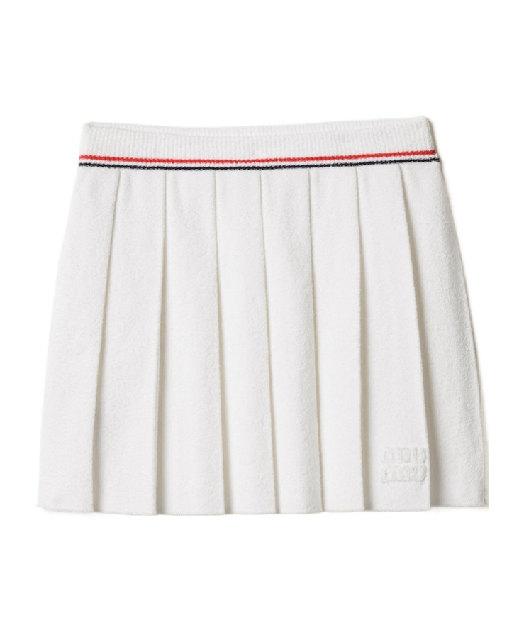 Miu Miu Cotton-blend Pleated Skirt