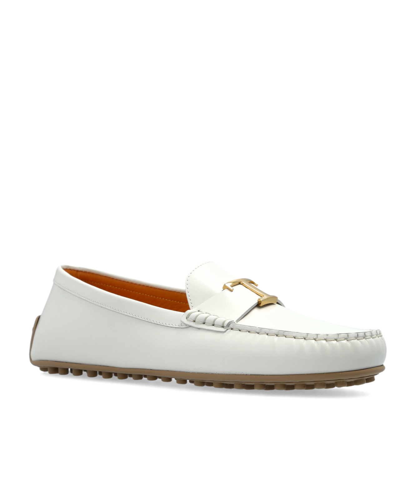 Tod's Round Head Loafer Shoes In White