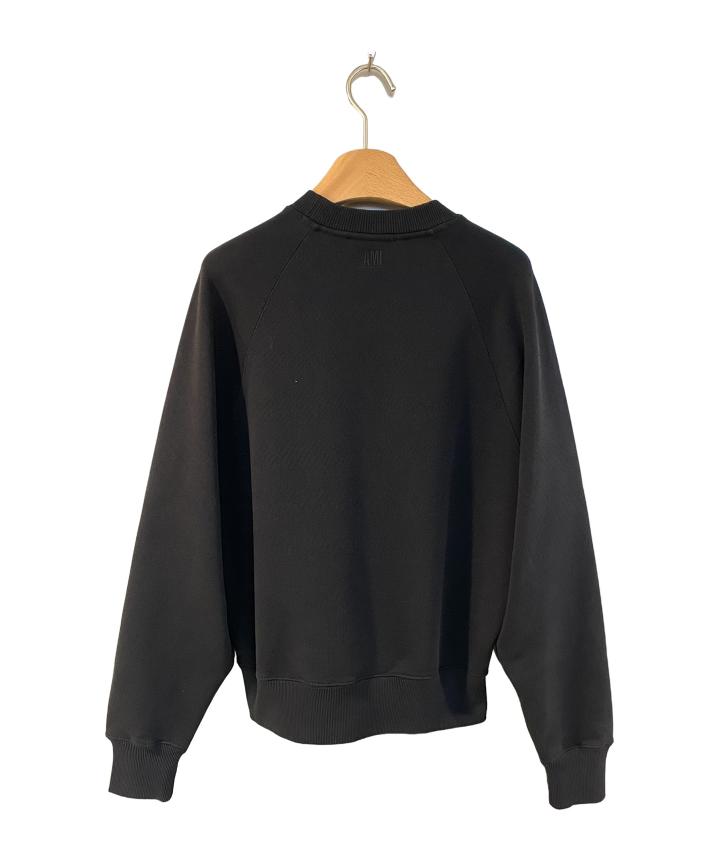 Shop Ami Alexandre Mattiussi Round Collar Logo Sweater In Black