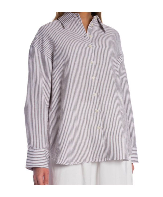 Selected Long Sleeve Shirt In Gray