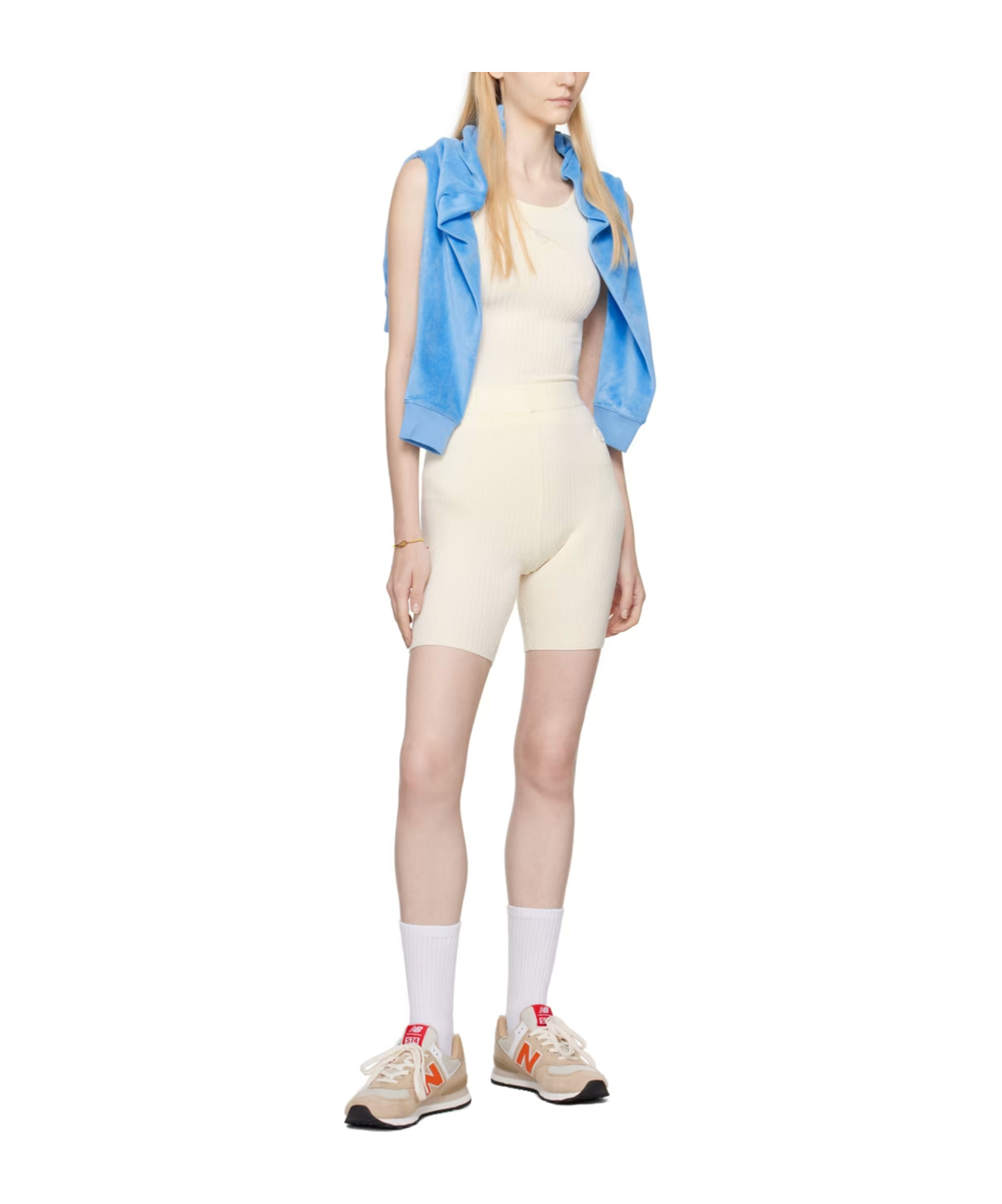 Sporty And Rich Srhwc Cycling Shorts In White