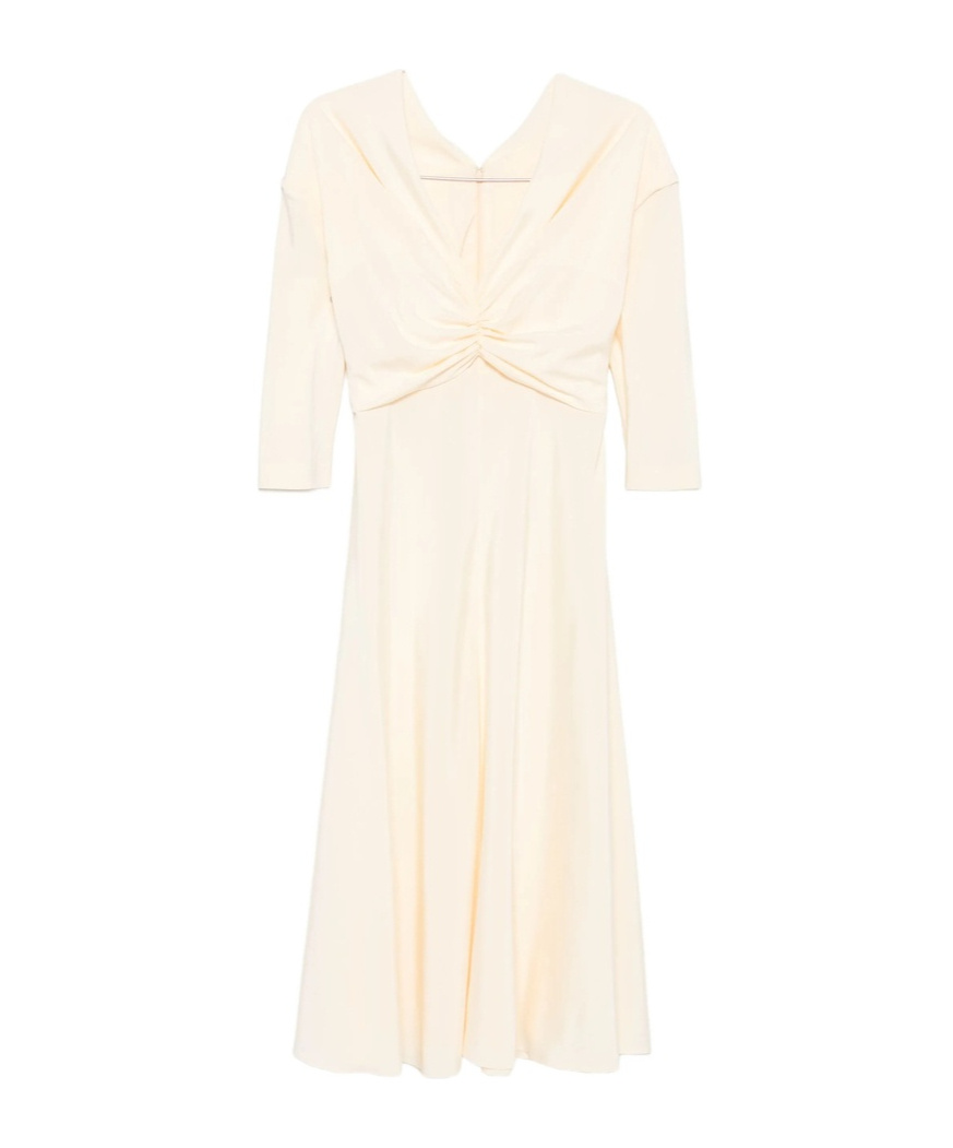 Alberta Ferretti Stretch-silk Midi Dress In White