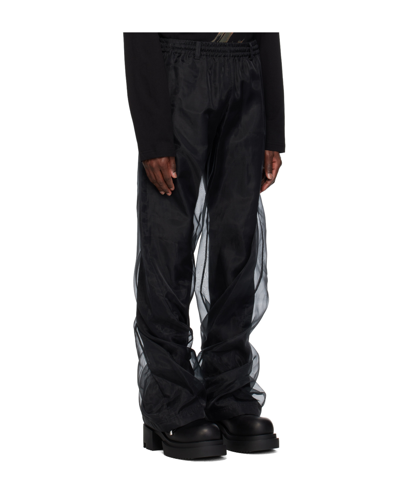 We11 Done Layered Trousers In Black