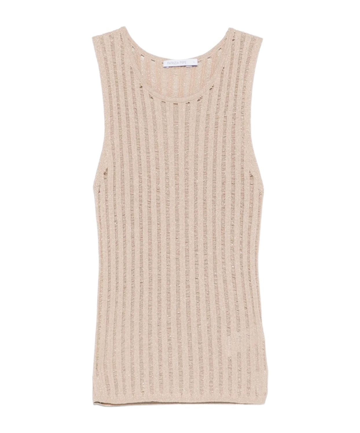 PATRIZIA PEPE LUREX OPEN-KNIT TANK TOP