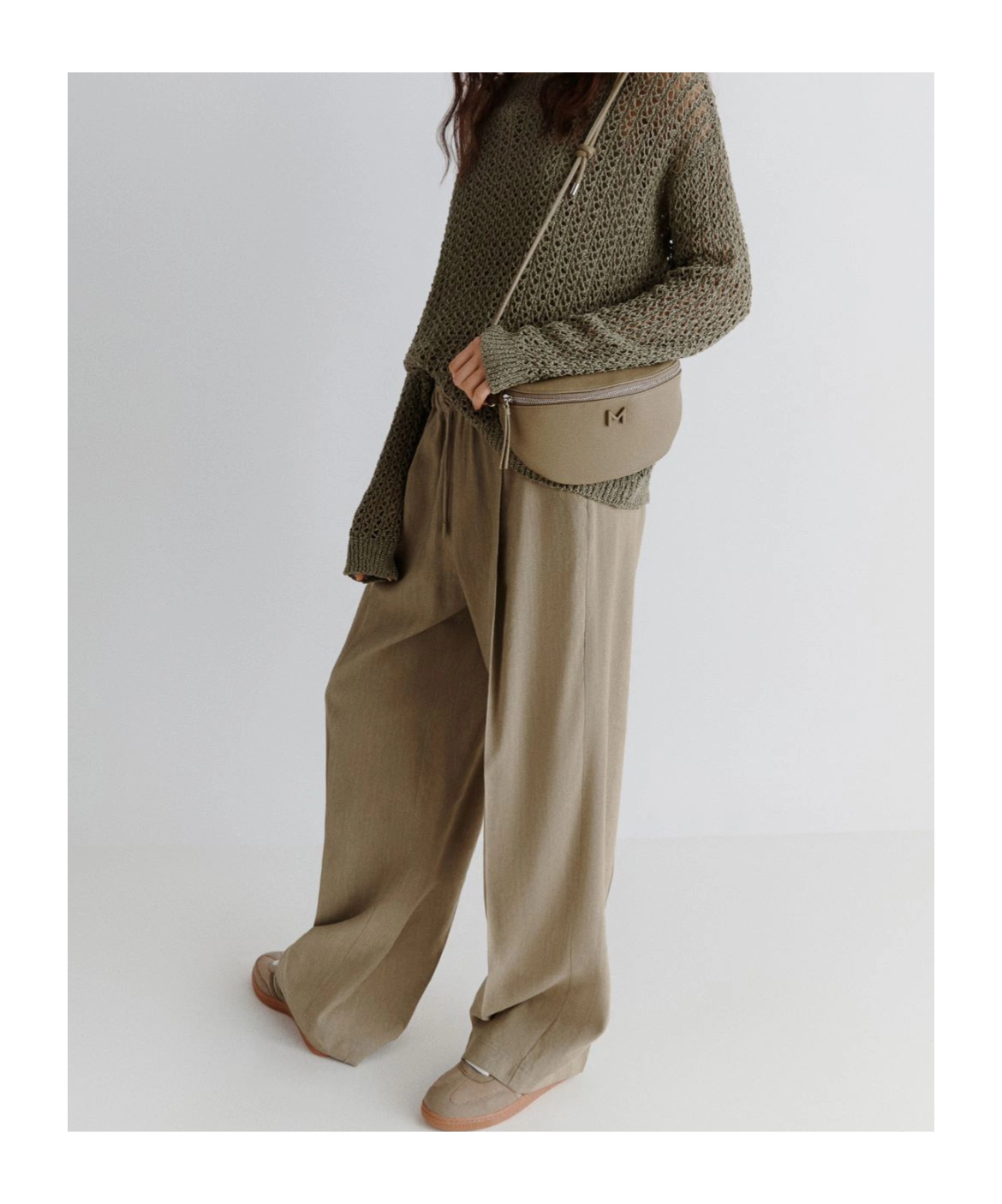 Marella Straight-fit Stretch Viscose And Linen Trousers In Brown