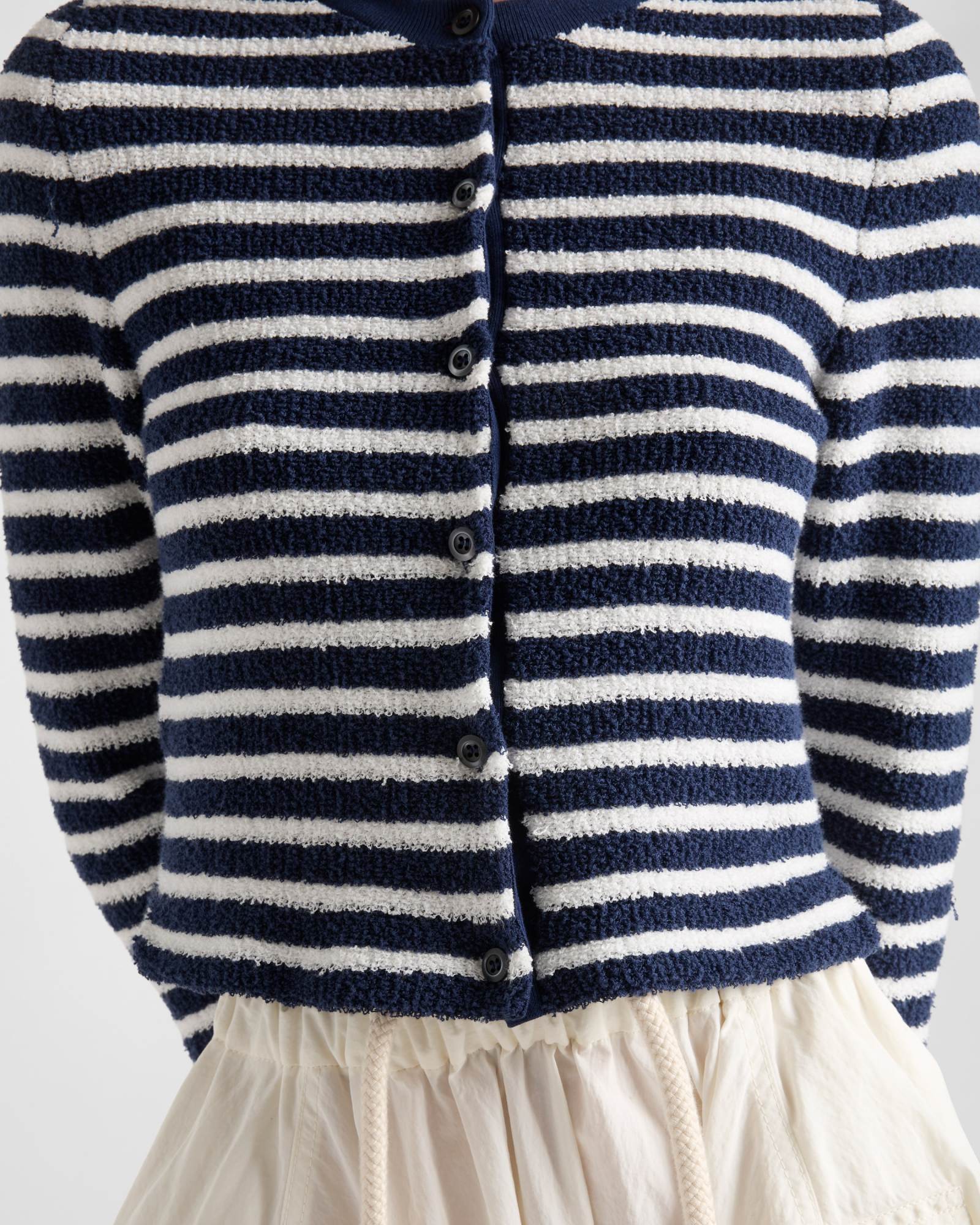 Prada Bouclé Cardigan In Black
