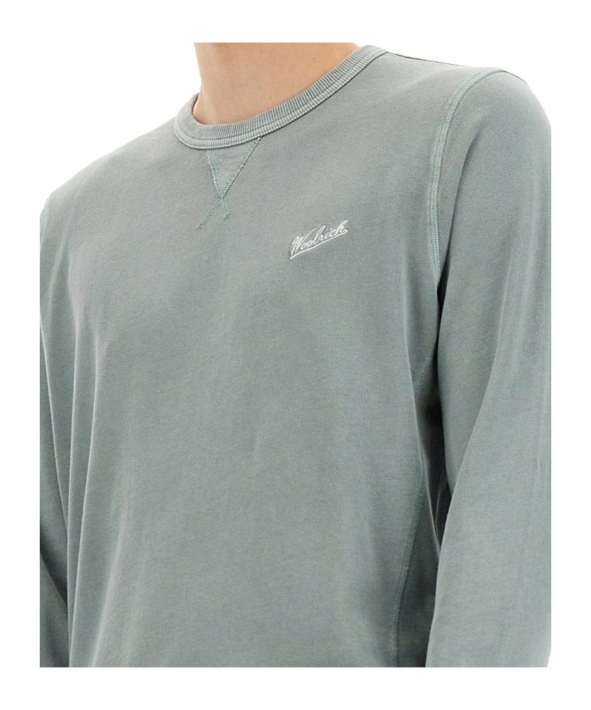 Woolrich Logo-embroidered Sweatshirt In Gray