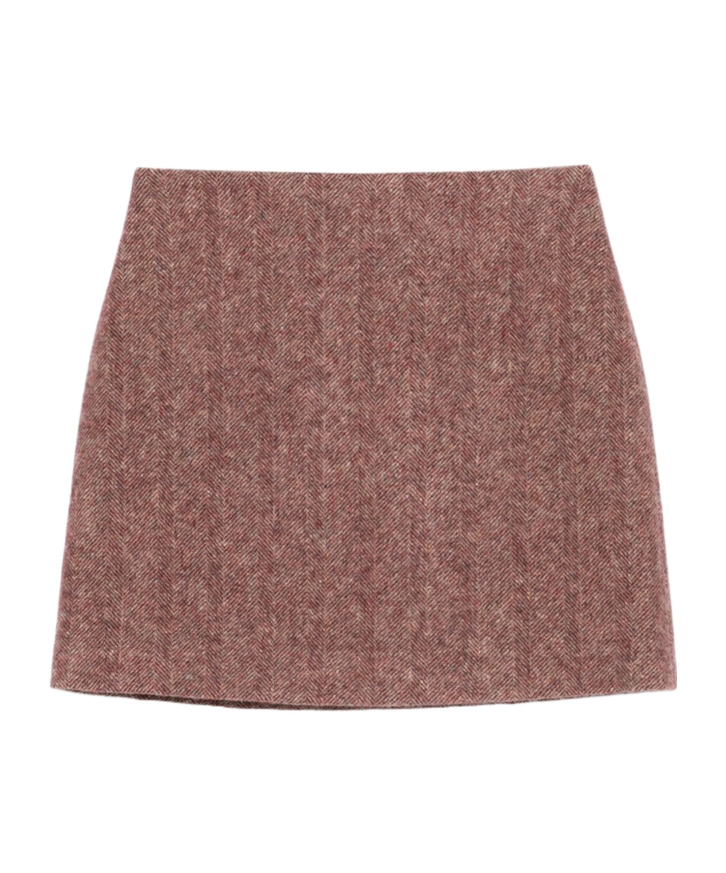 Blazé Milano Herringbone Wool Miniskirt Blaze In Pink