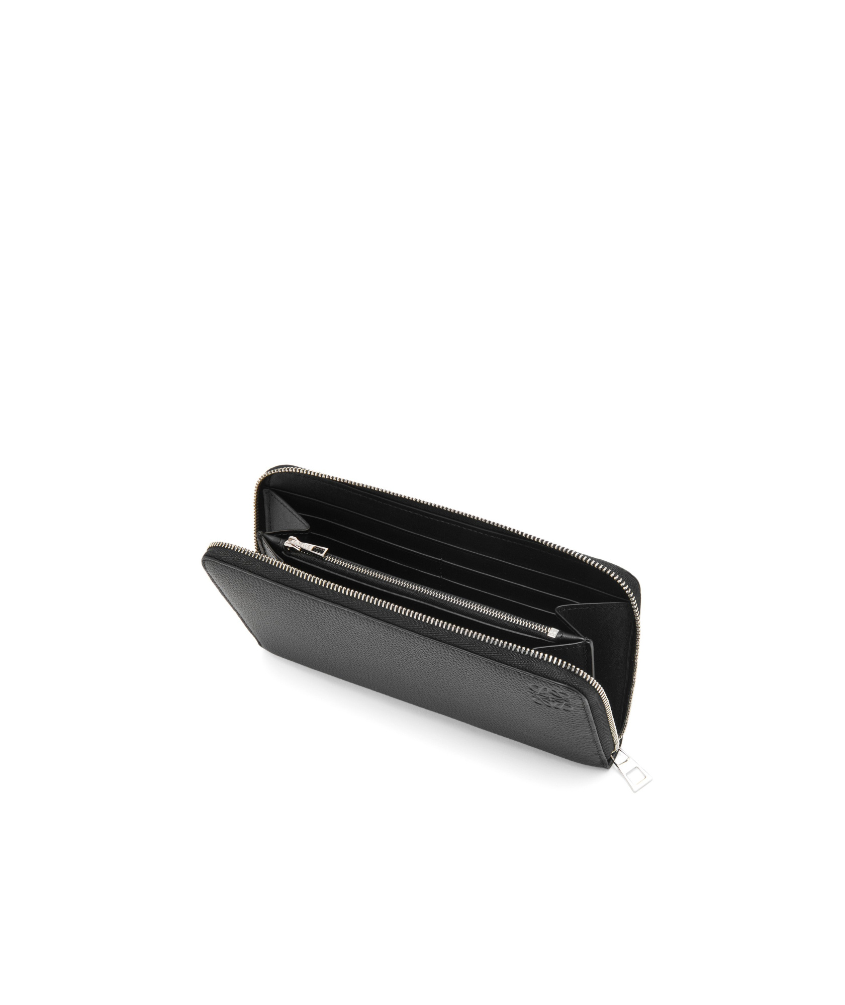 Loewe Logo-debossed Zip-around Wallet In Black