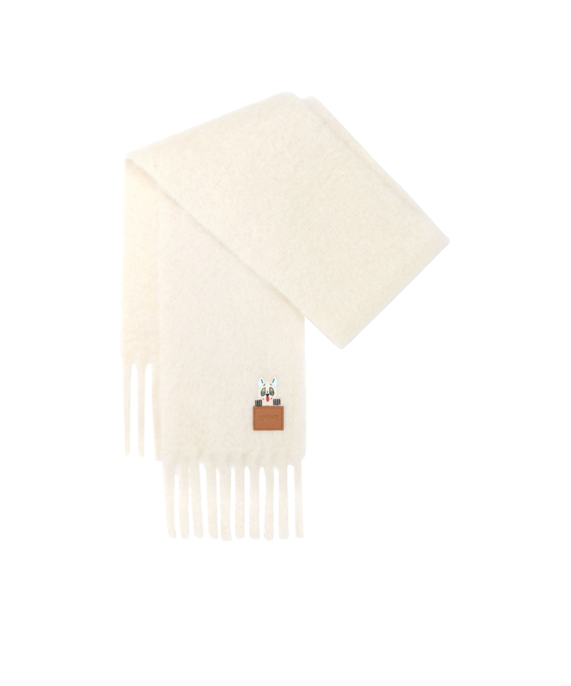 Loewe Mohair And Wool Scarf In White