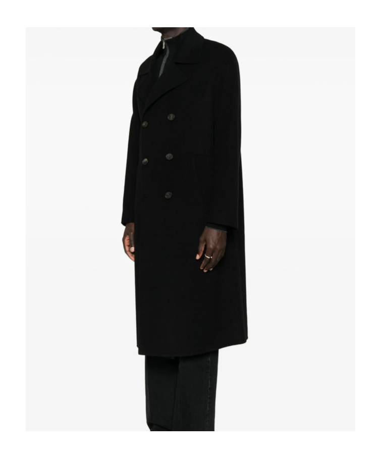 Hevo Double-breasted Coat In Black