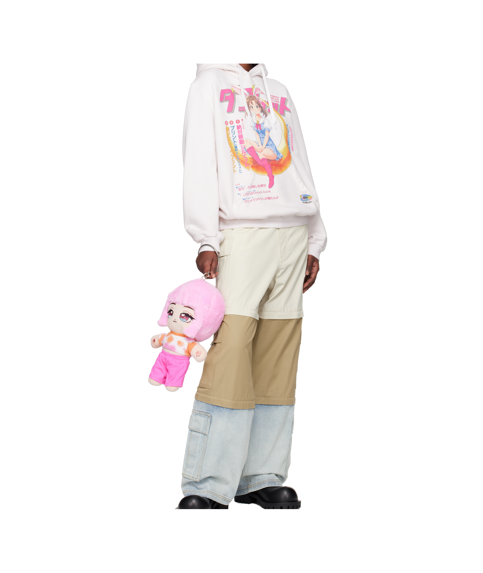 Doublet Anime-print Hoodie In White