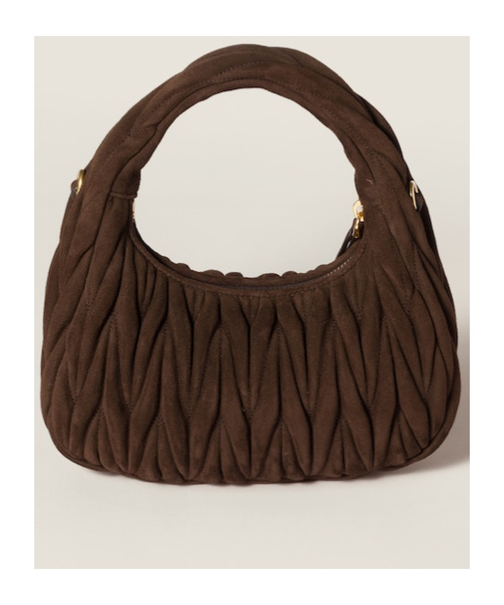 Miu Miu Zipper Shoulder Bag In Brown