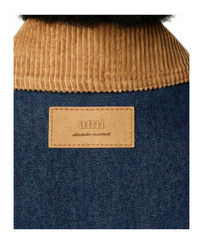 Ami Alexandre Mattiussi Ami Paris Indigo Blue Cotton Padded Worker Jacket In Blue