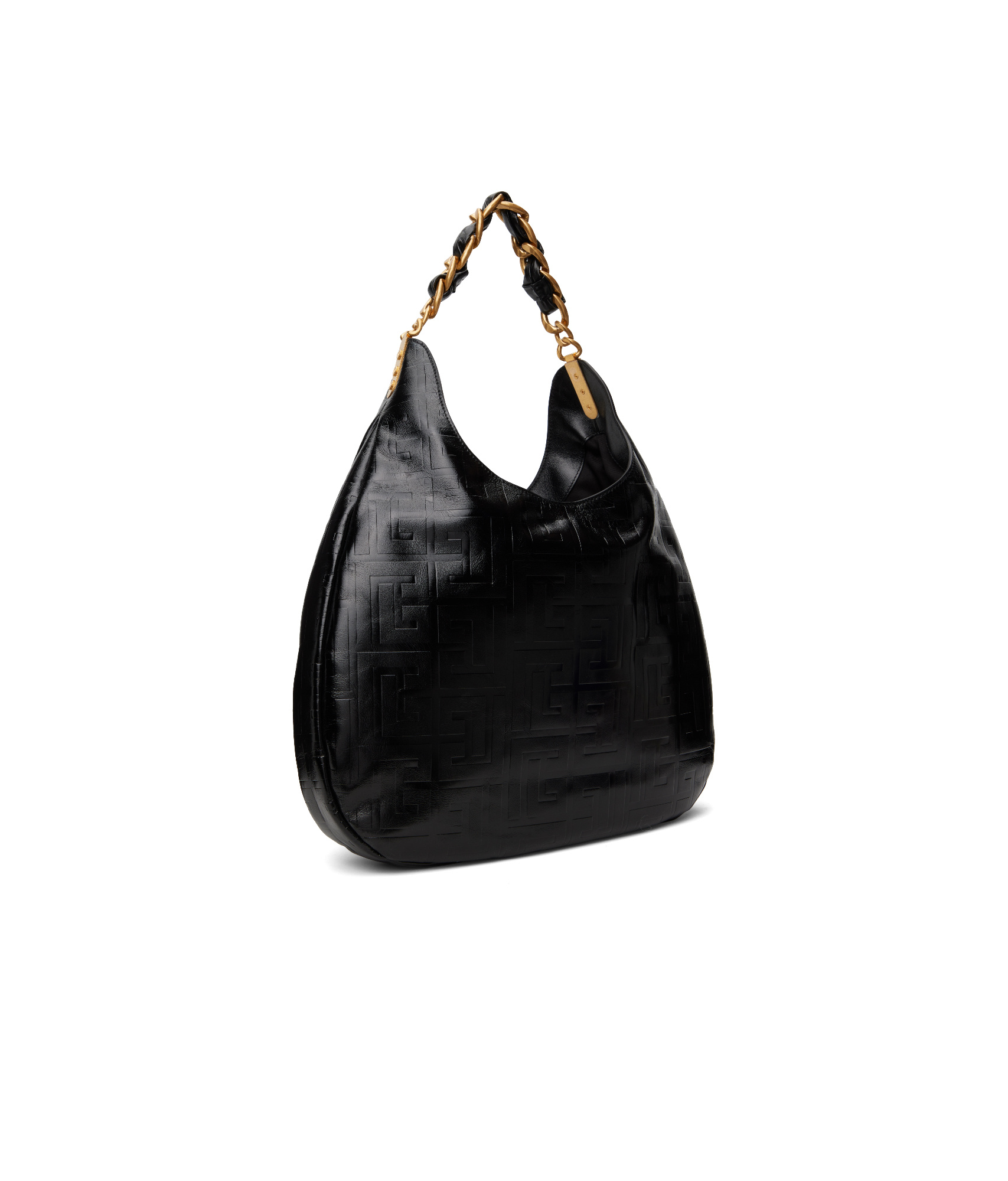 Balmain Large 1945 Crinkled Leather Tote Bag In Black