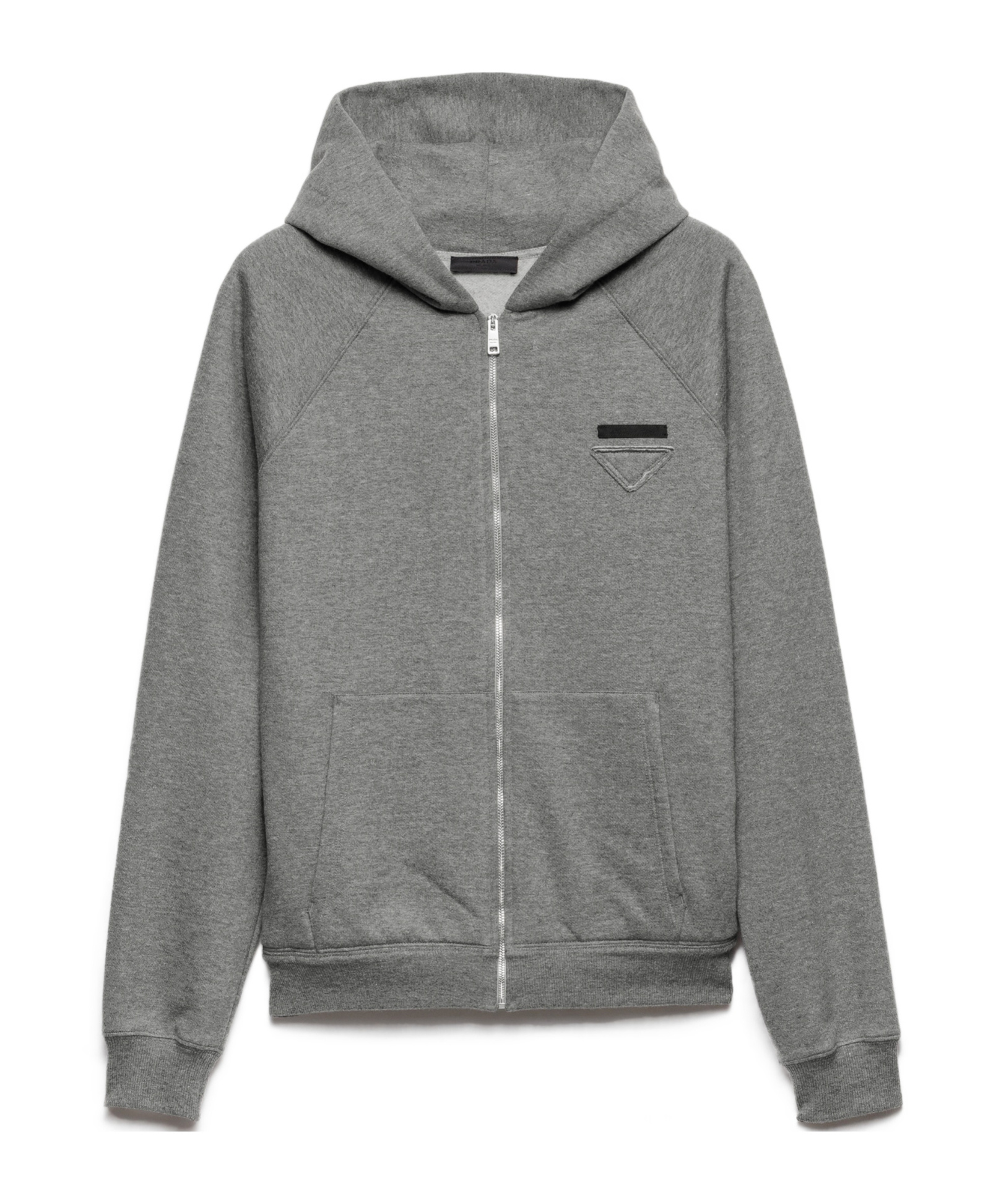 Prada Cashmere Blend Zipper Hoodie In Gray