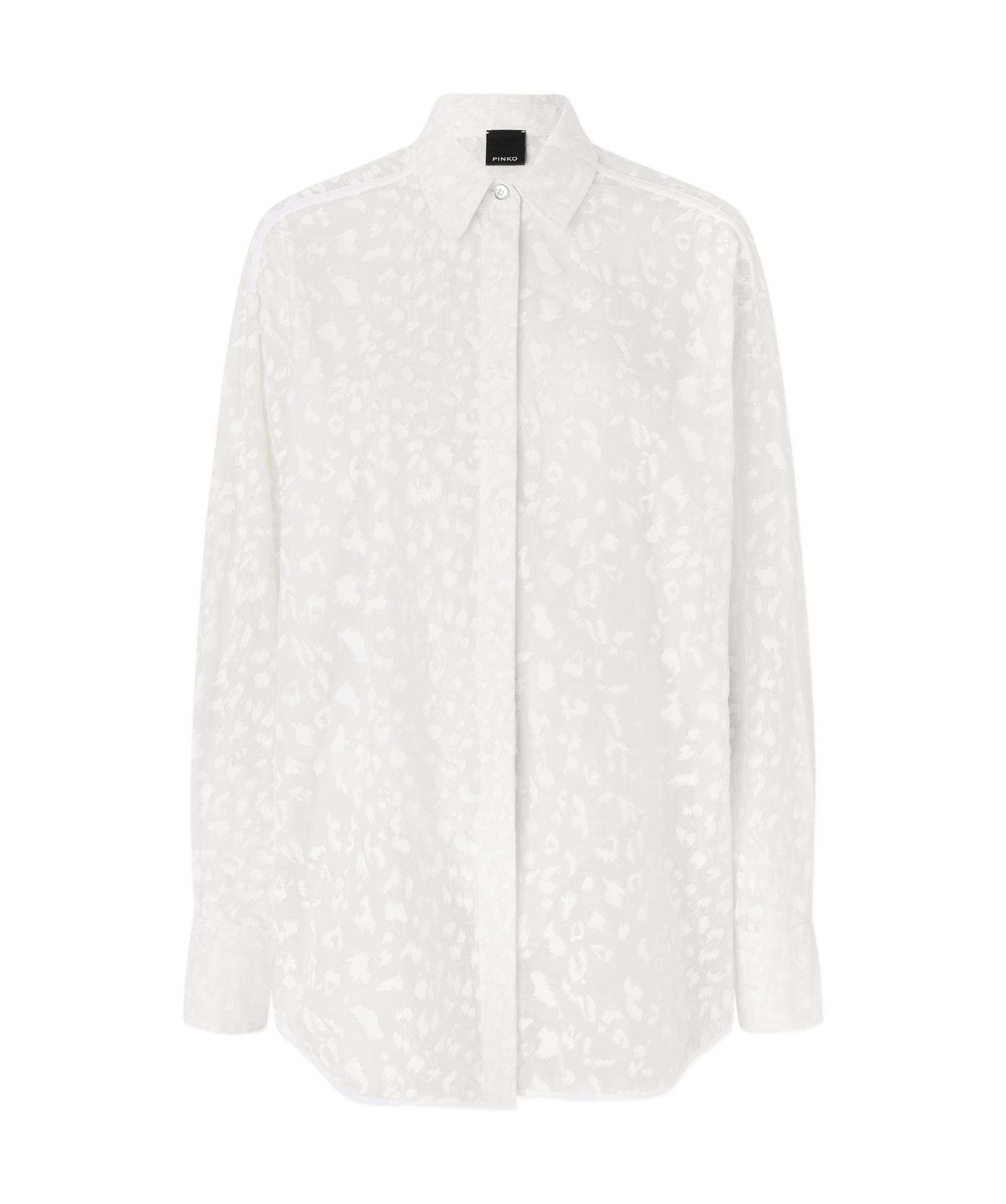 Pinko Leopard Print Long Sleeve Shirt In White