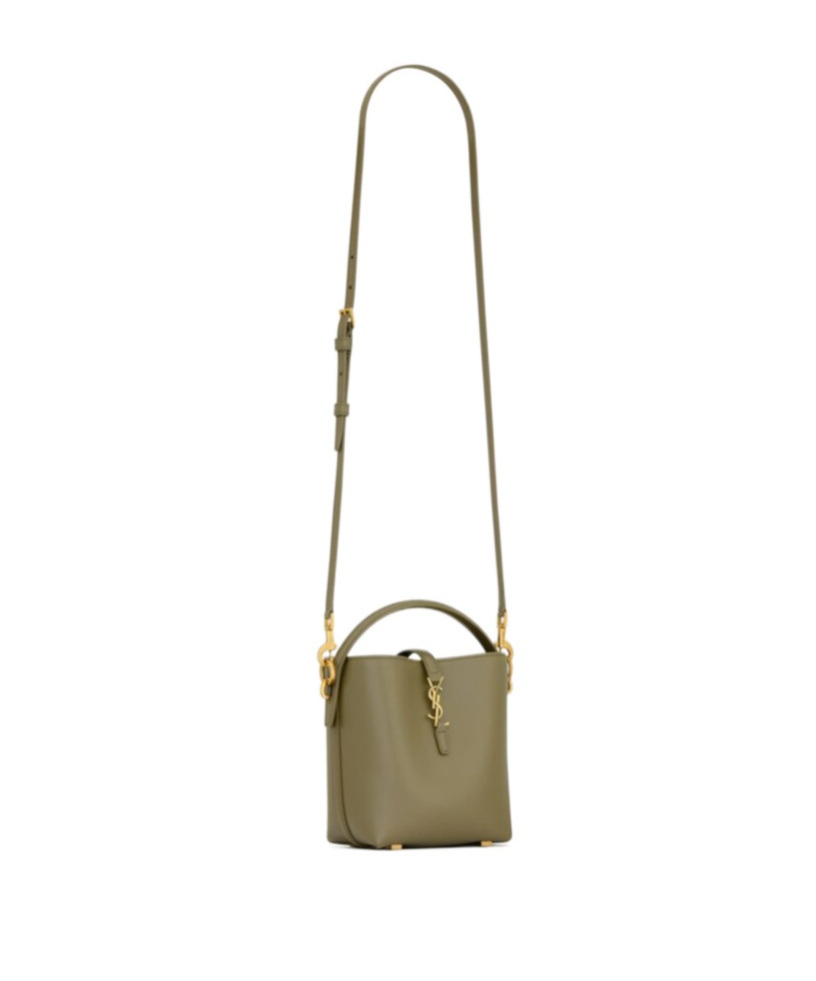 Saint Laurent Mini Le 37 Bucket Bag In Gray