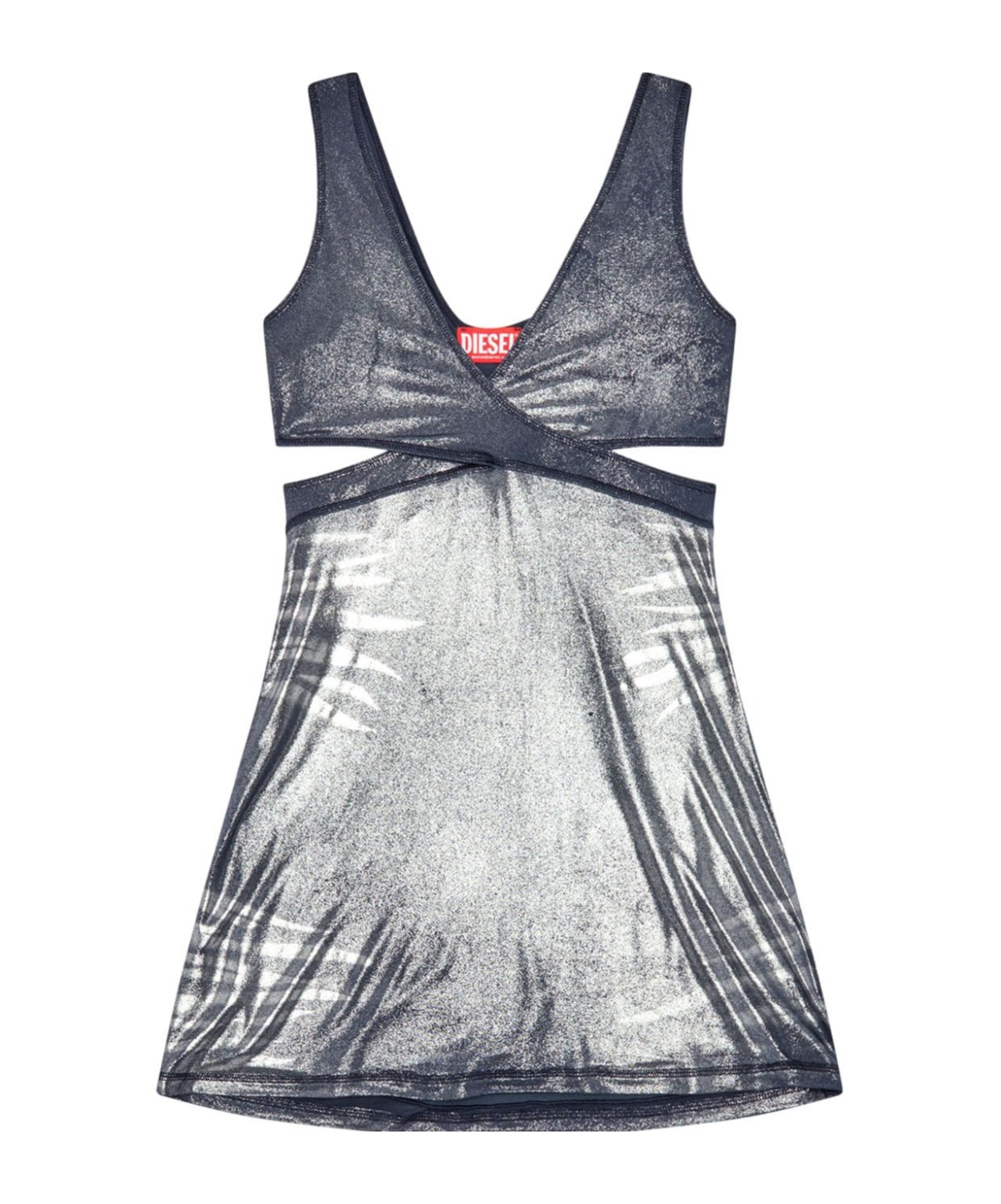 Diesel Womens 81e D-farfy Metallic-jersey Mini Dress In Gray