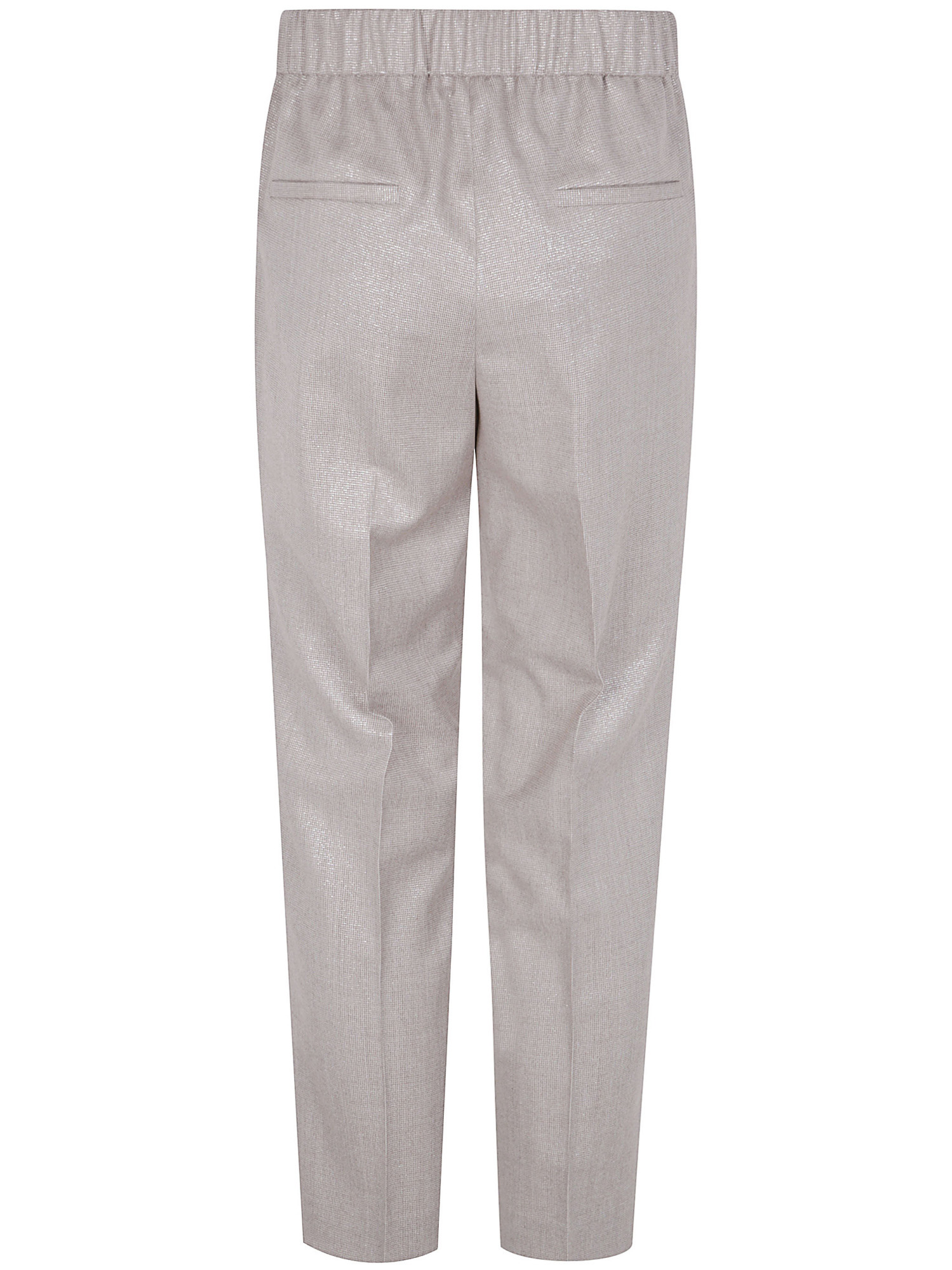 Peserico Wool Elasticated Straight Trousers In Gray