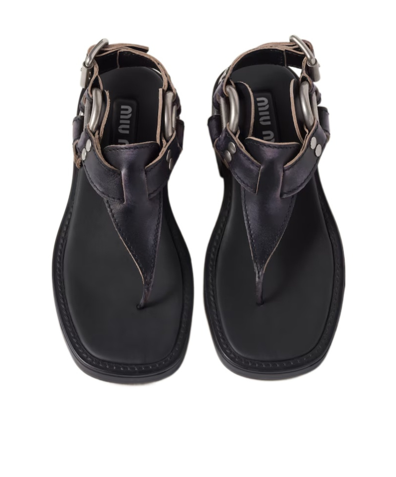 Miu Miu Logo Pin-toe High-heeled Sandals In Black