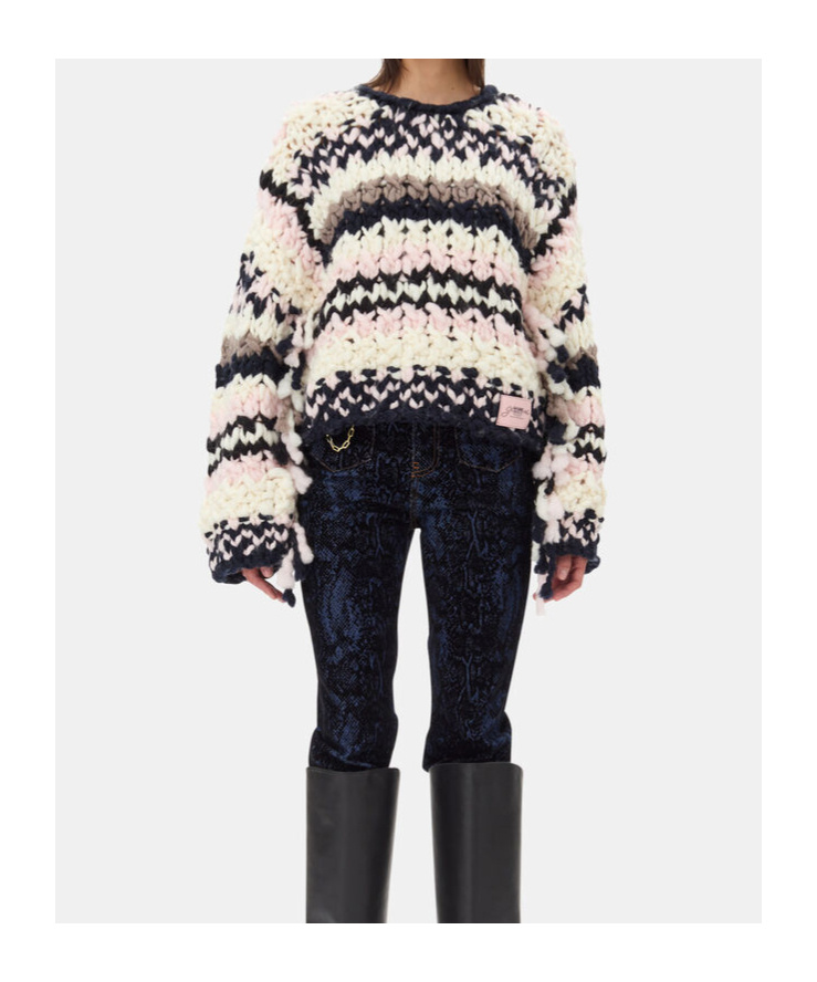 Shop Ganni Multicolour Hand-knit Jumper In Multicolor