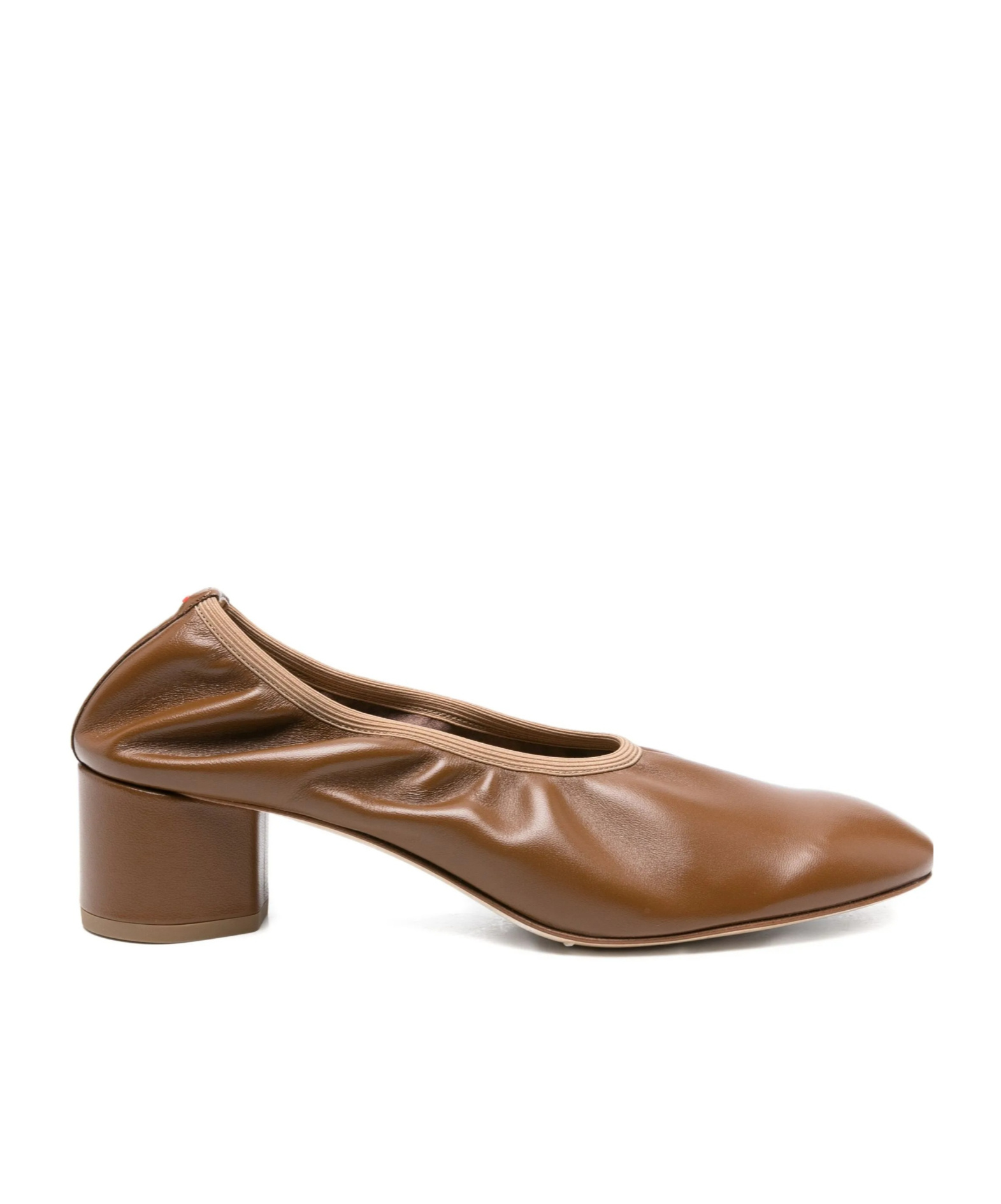 Aeyde 45mm Elastic-panel Block-heel Pumps In Brown