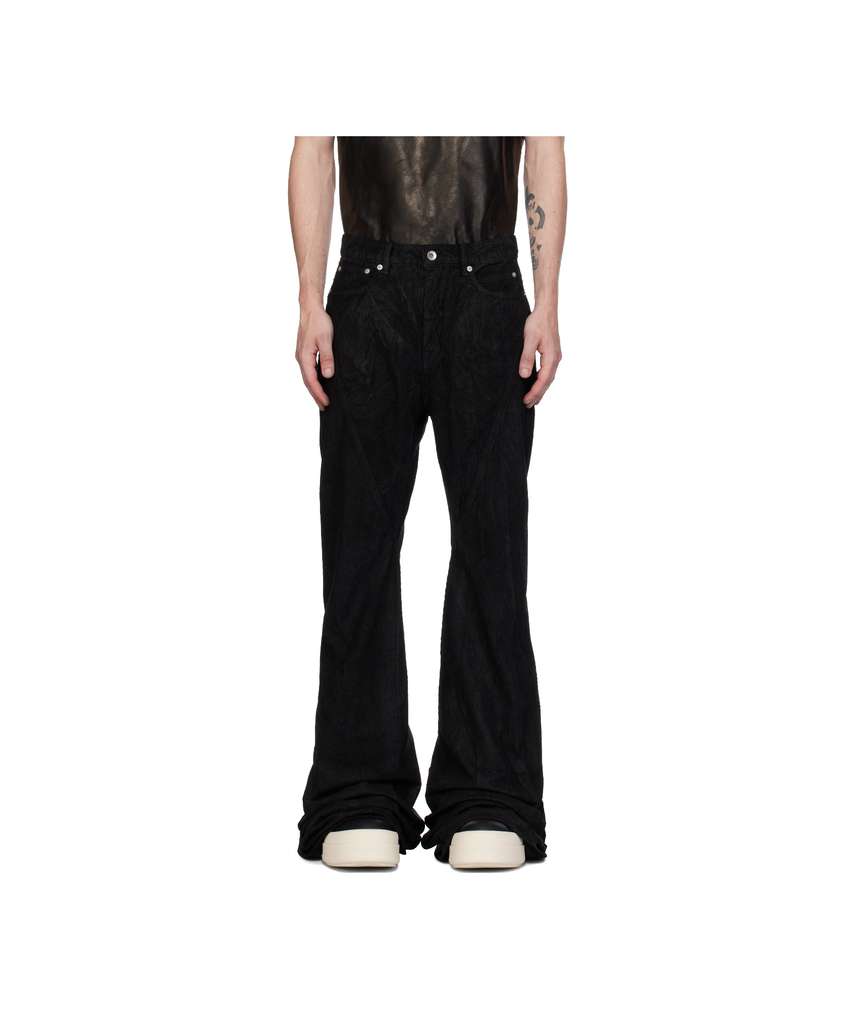 Rick Owens Drkshdw Black Porterville Bolan Bootcut Trousers In Black
