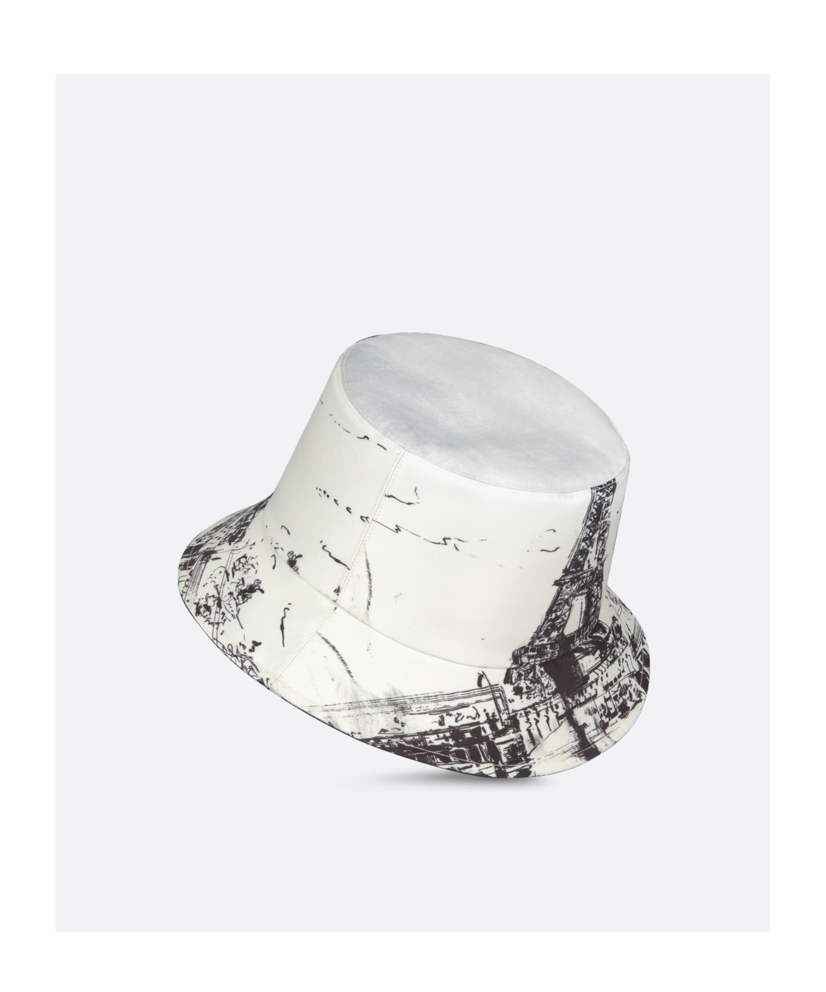Shop Dior Teddy-d Paris Small Brim Bucket Hat In White