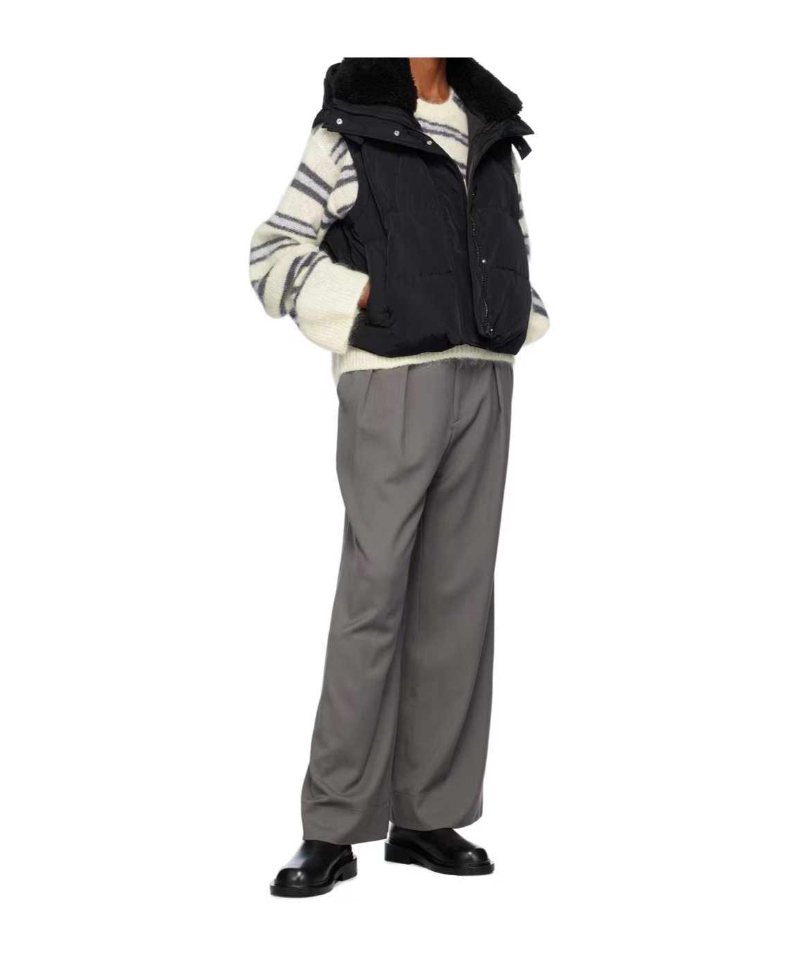 Shop Yves Salomon Quilted Zipper Down Vest In Black