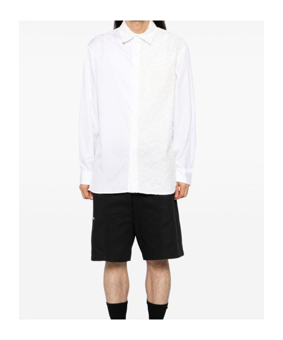Simone Rocha Carnation Bow-embroidered Cotton-poplin Shirt In White