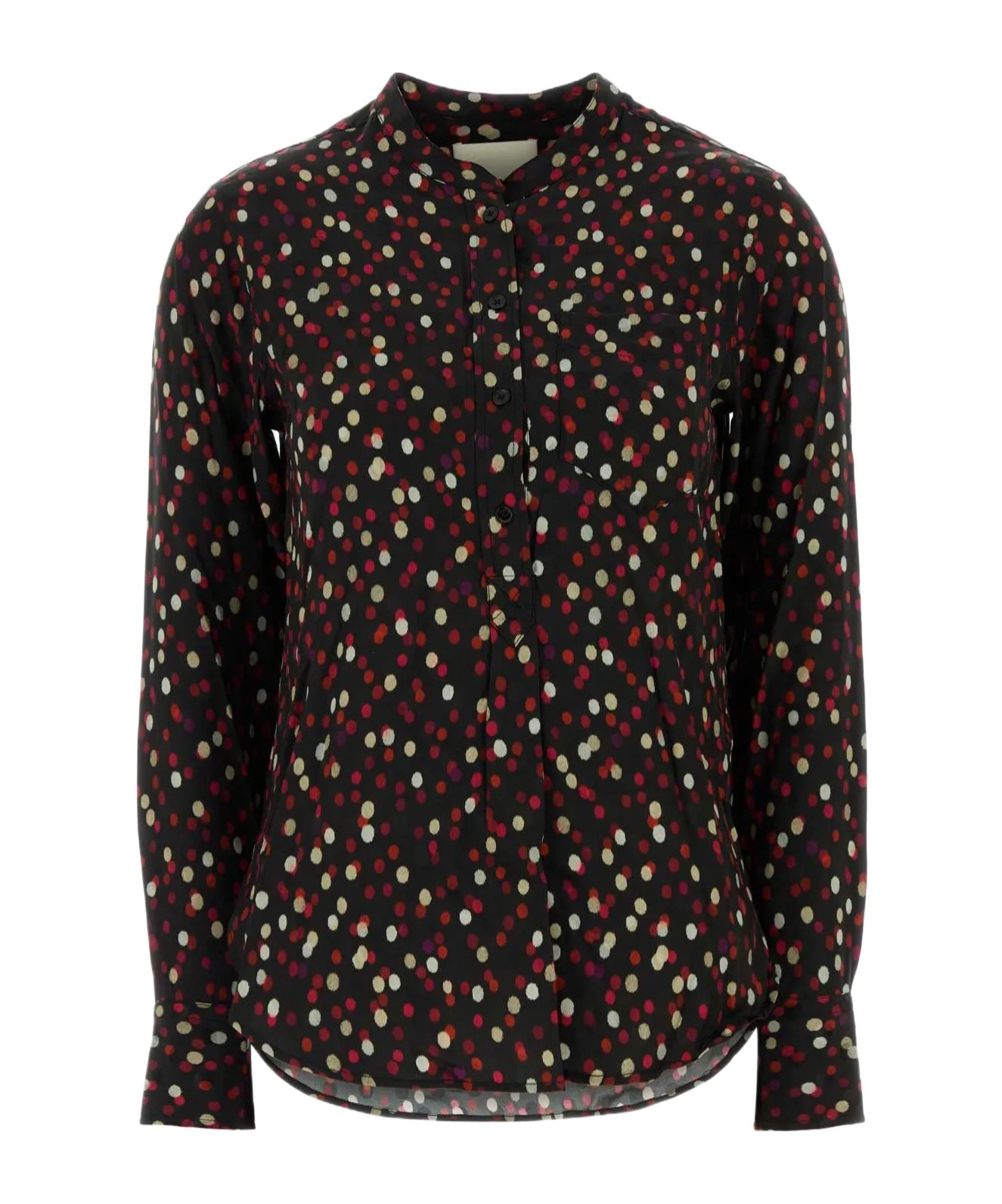 Isabel Marant Rusak Polka Dot Silk-blend Blouse In Brown