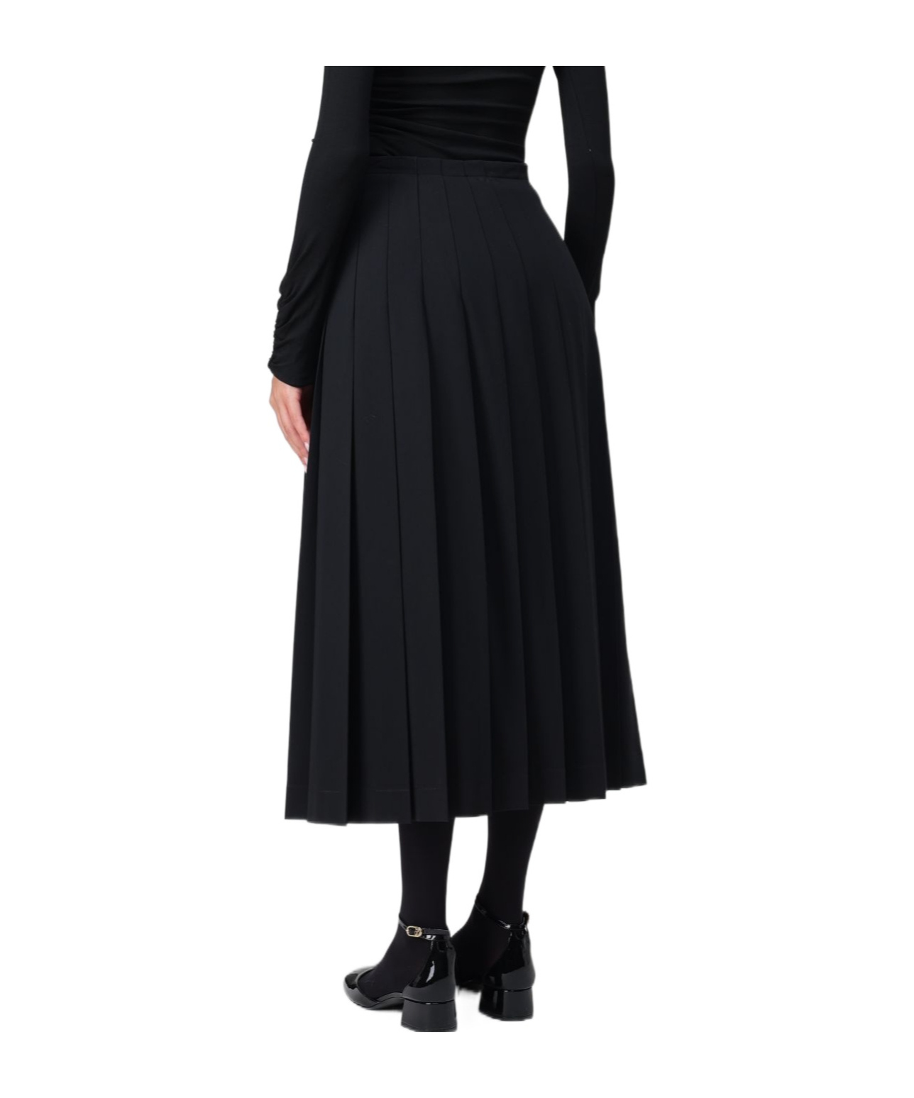 Ermanno Scervino Pleated Maxi Skirt With High Waist In Black