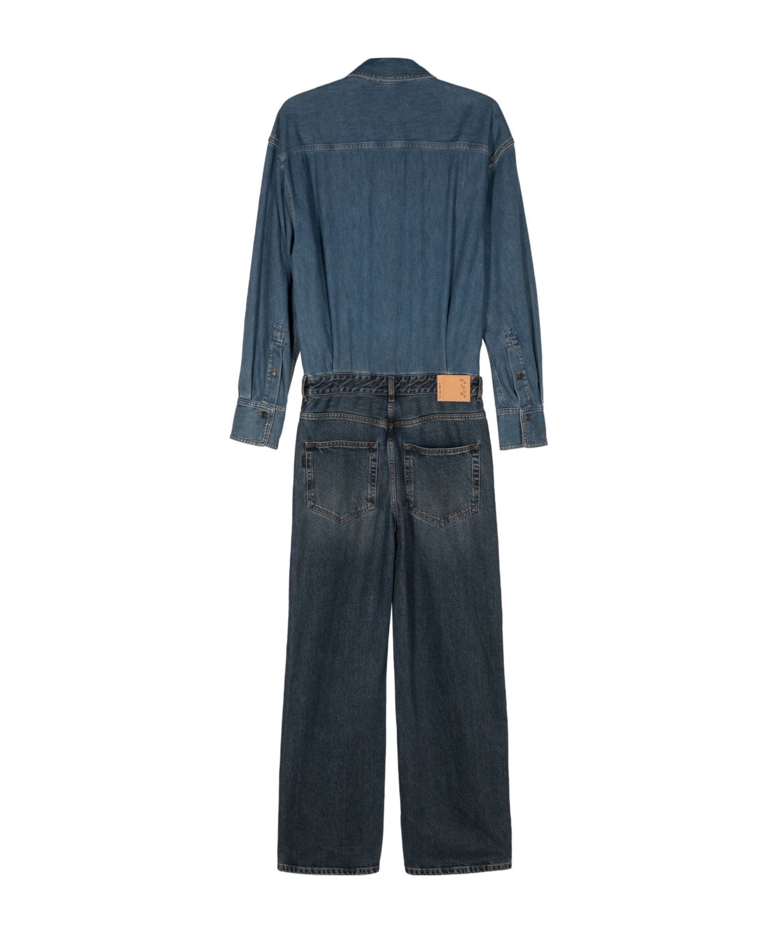 Haikure Long Sleeve Denim Jumpsuit In Blue