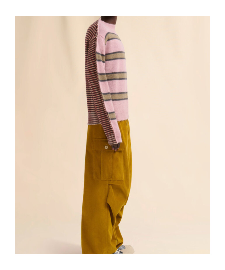 Marni Pink Striped Mohair Sweater In Pink