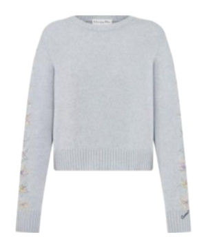 Dior Embroidered Sweater In Gray