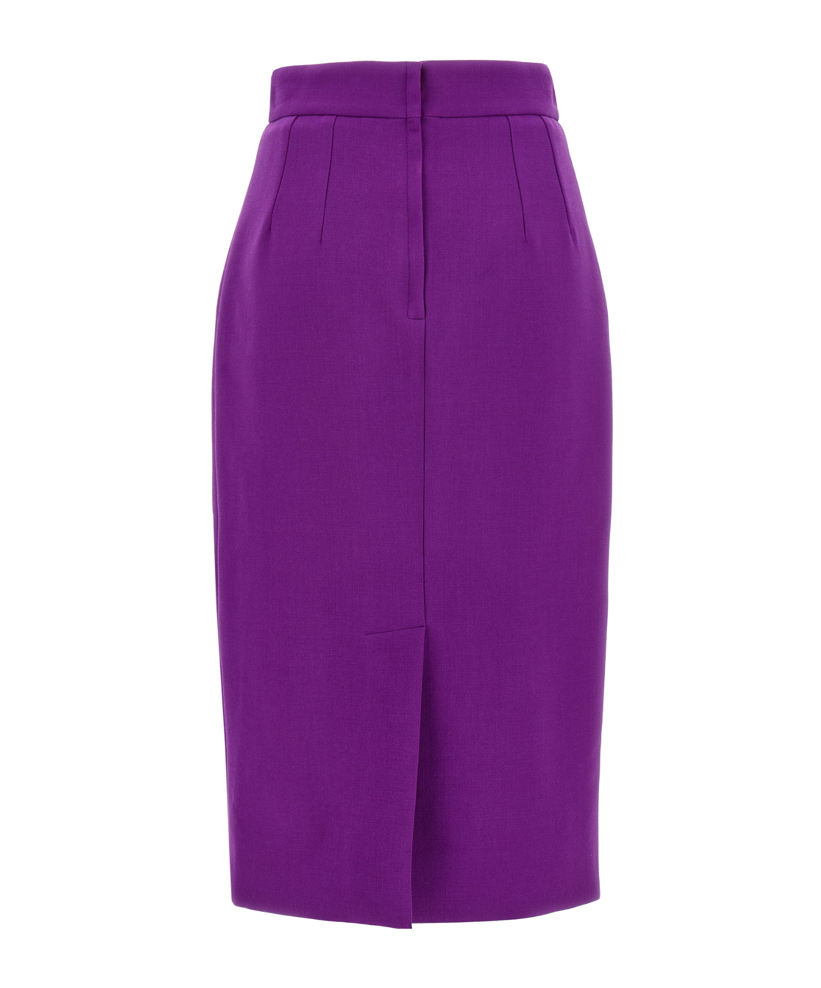 Dolce & Gabbana Metallic Logo Skirt Front Slit High Waist In Purple