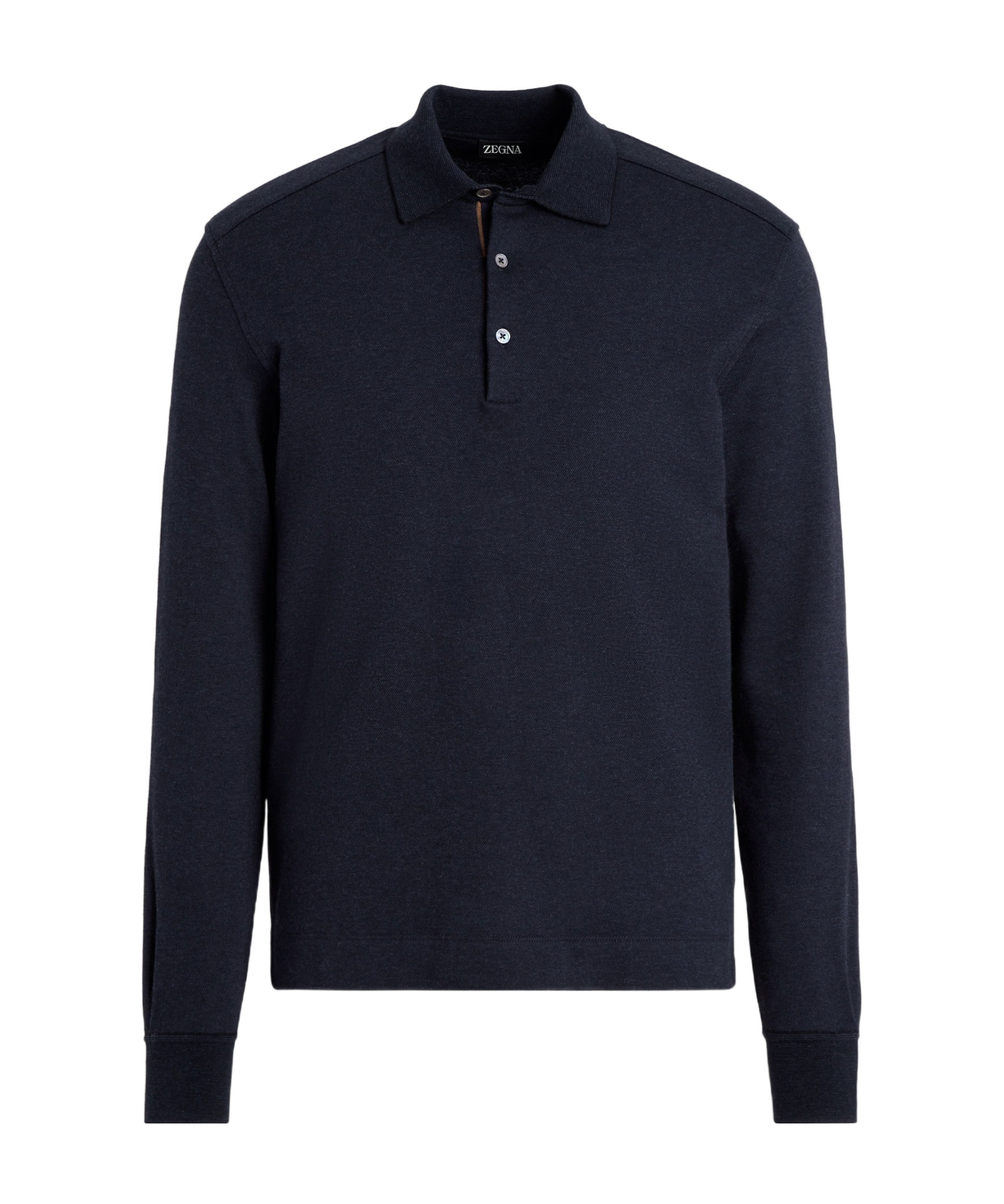 Shop Zegna Polo Shirt With Lapel Buttons In Black
