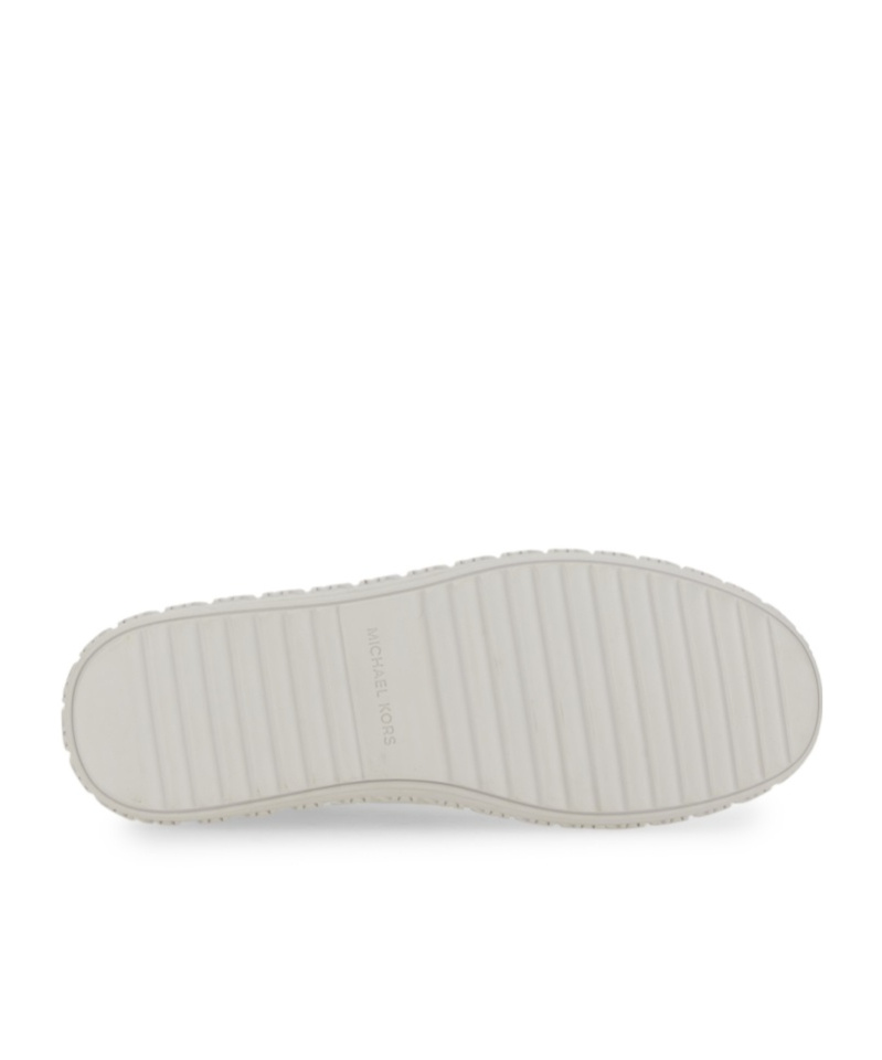 Michael Michael Kors White Cow Leather Sneakers With Textured Sole In White