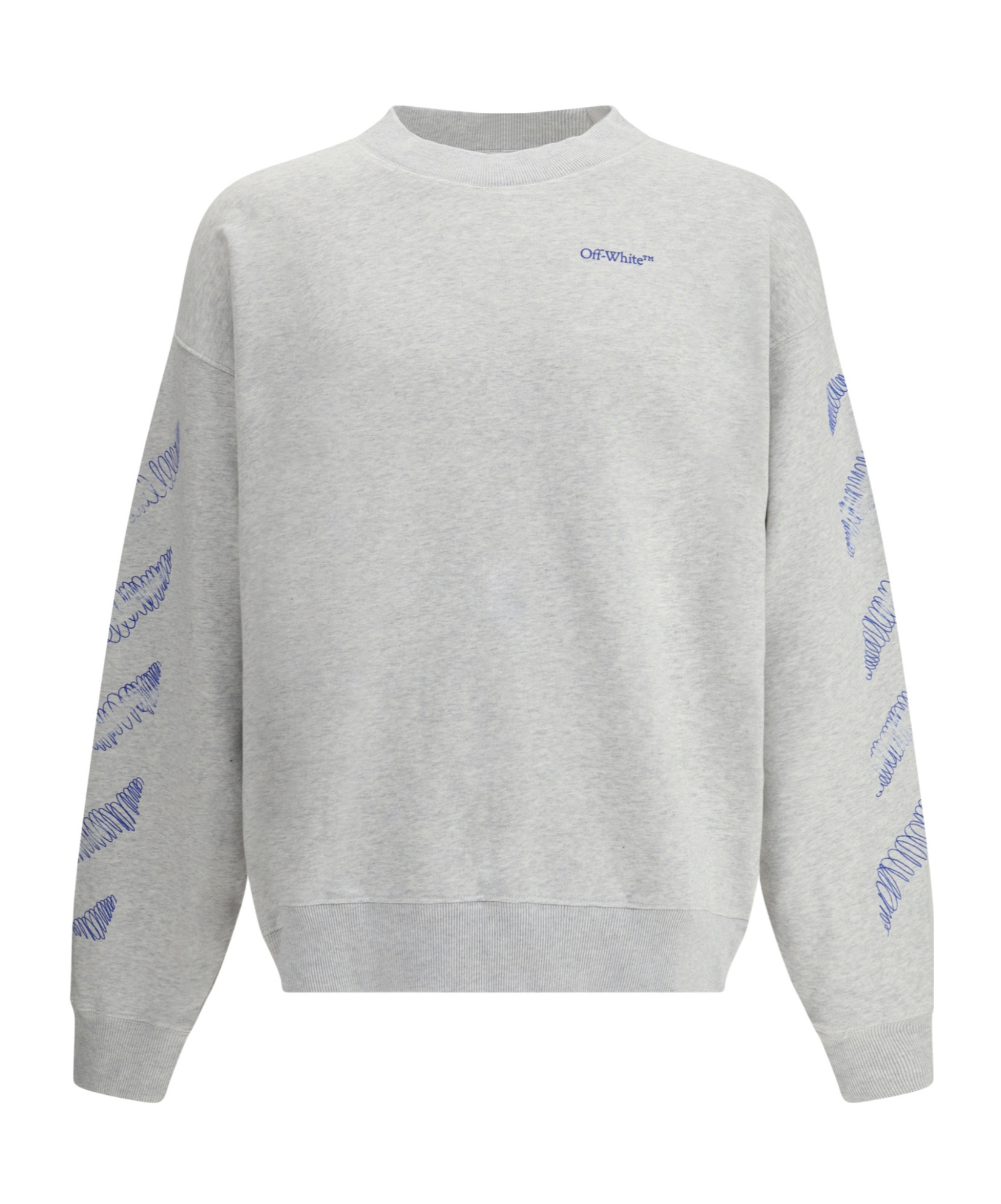 Off-white Scribble Diag Skate Crewneck In Gray