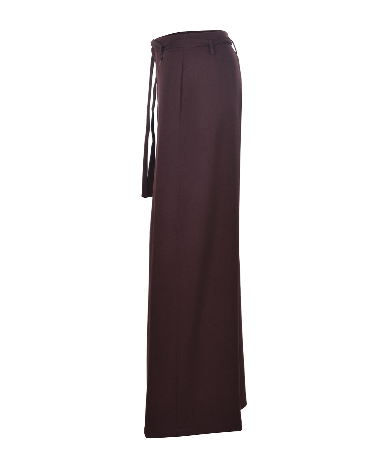 Alysi Belt Loop Casual Pants In Brown