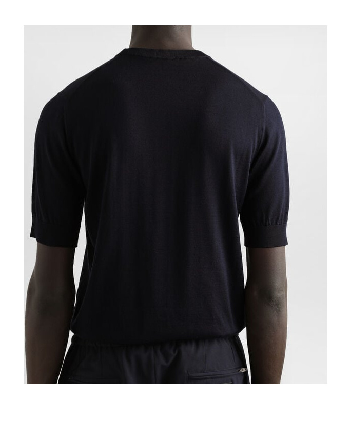 Dolce & Gabbana Silk Round-neck Sweater With Dg Embroidery In Black