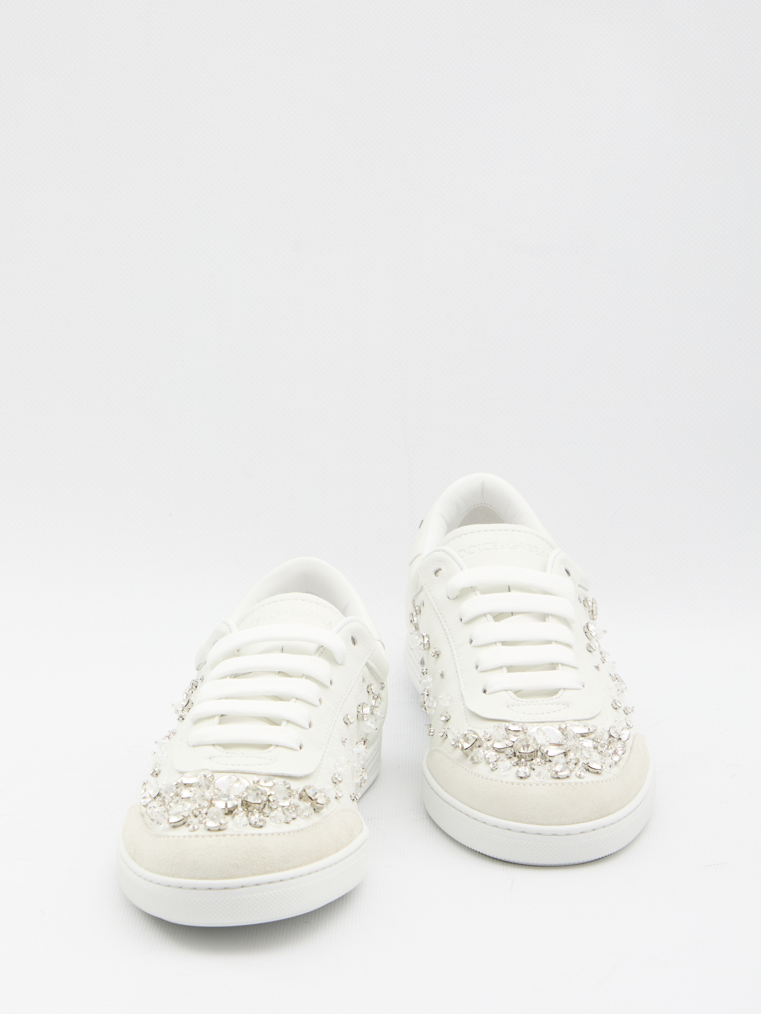 Dolce & Gabbana Sneakers Embellished With Rhinestones In White