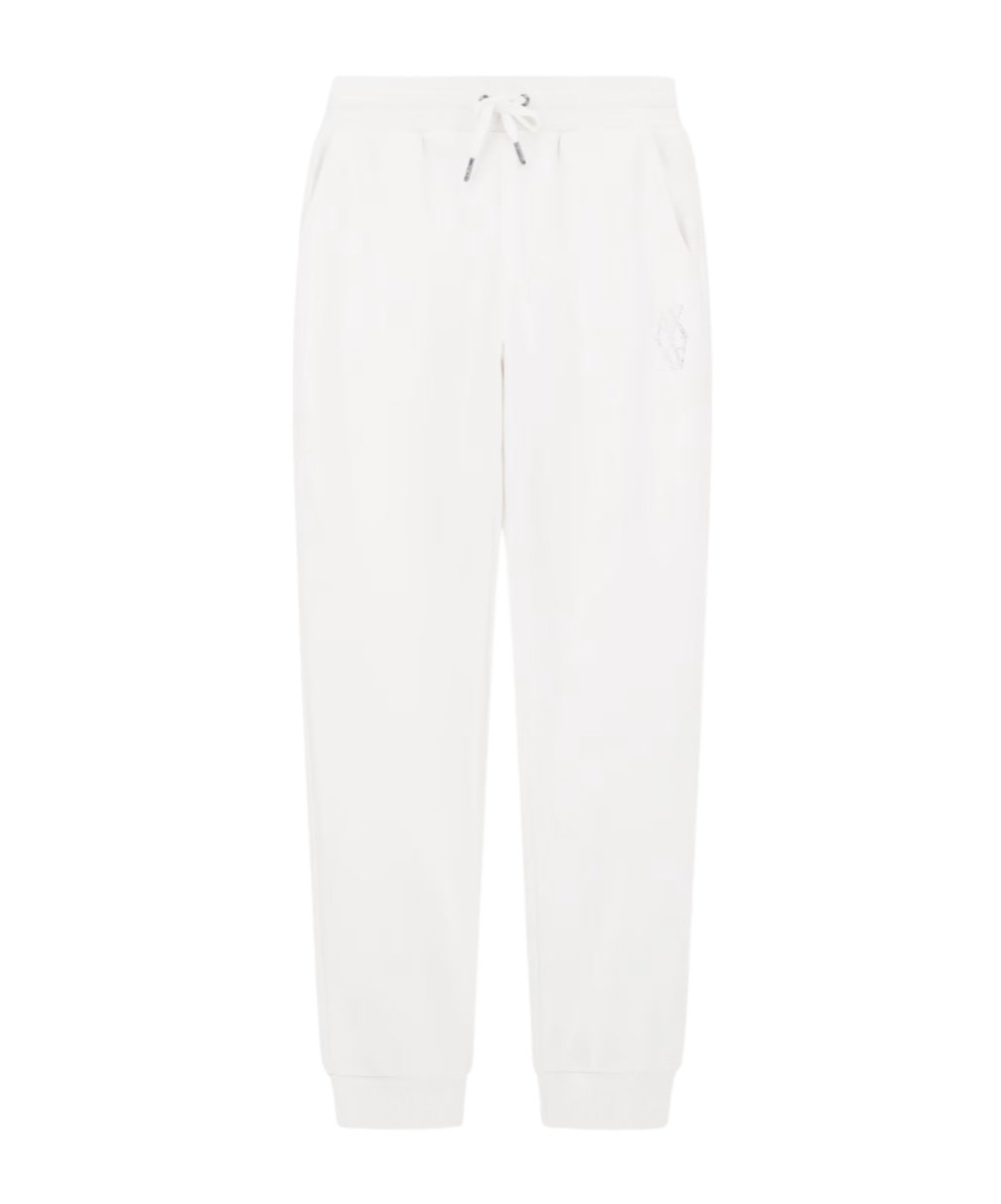 Armani Exchange Elastic Waist Track Pants In White