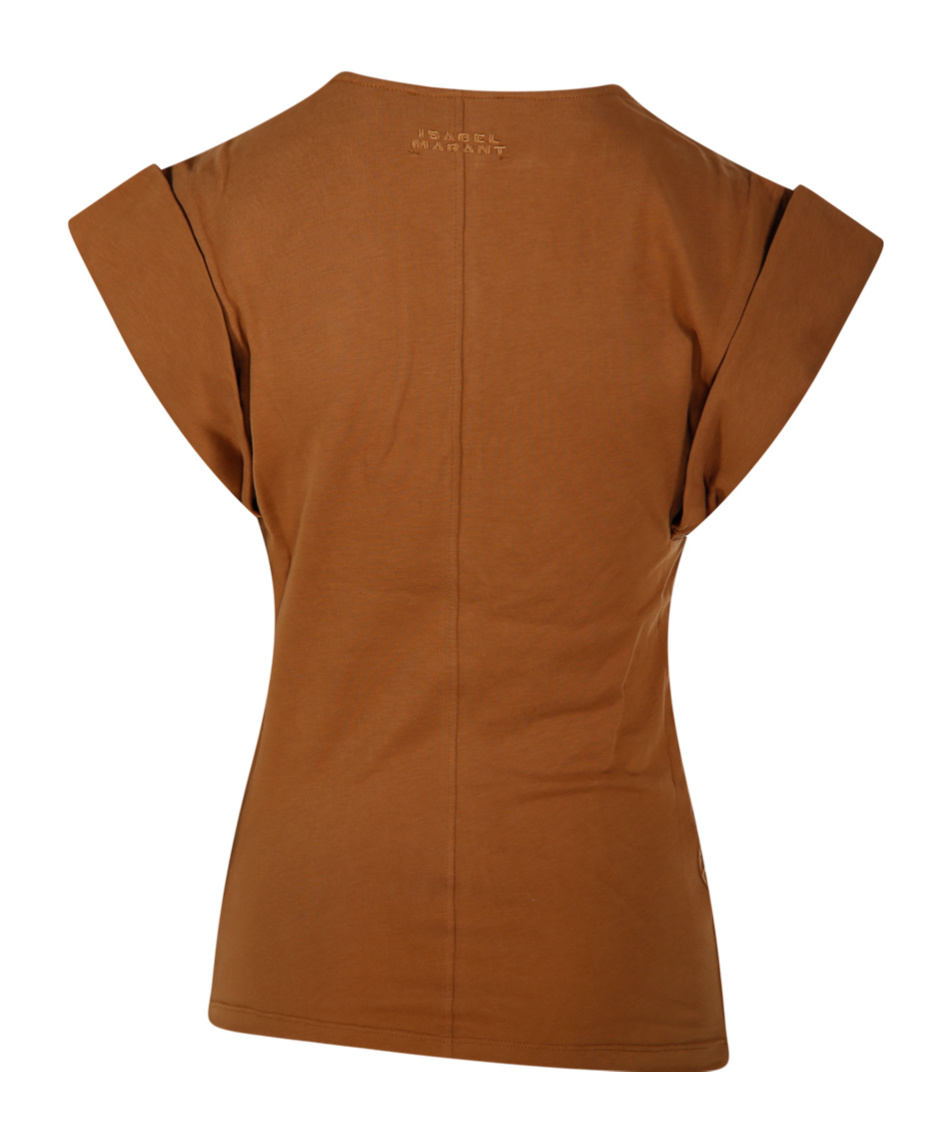 Isabel Marant Maisan Cap-sleeved Top In Brown