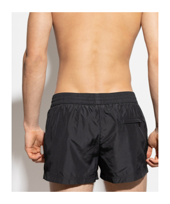 Dolce & Gabbana Logo-embroidered Drawstring Swim Shorts In Black
