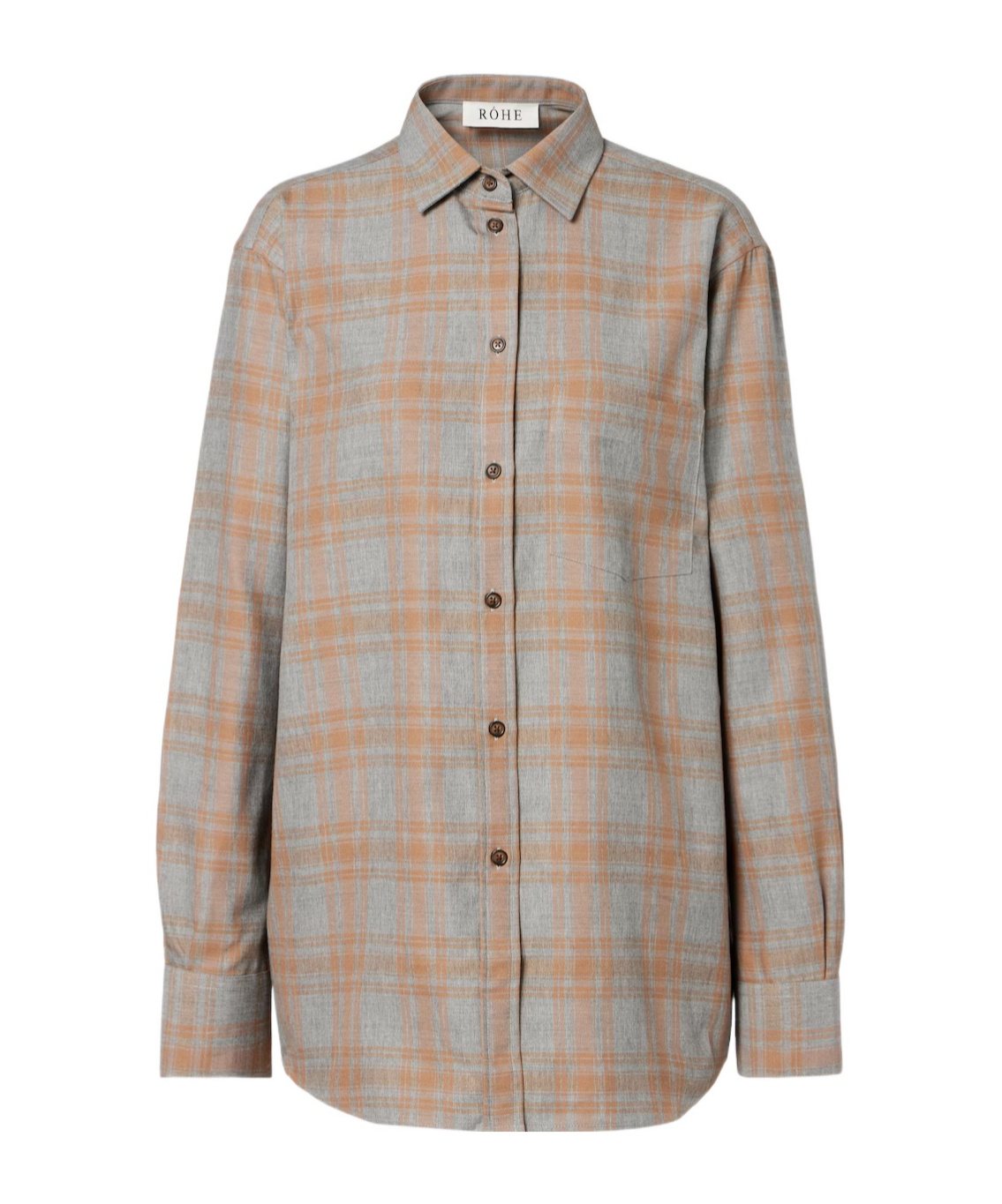 Rohe Plaid Long-sleeved Shirt In Brown