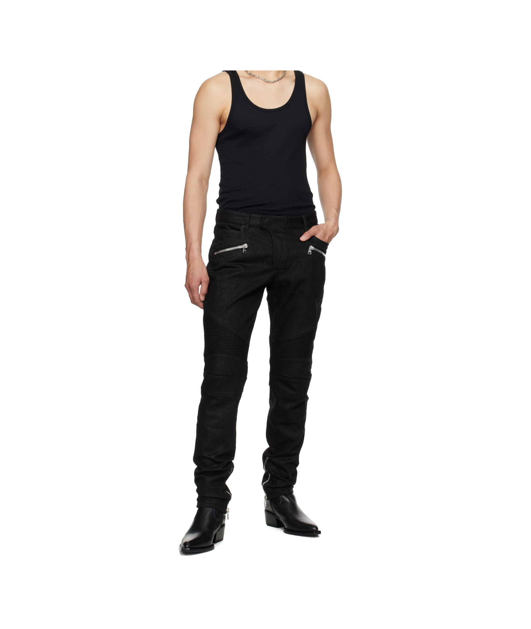 Balmain Cotton Slim-fit Jeans In Black